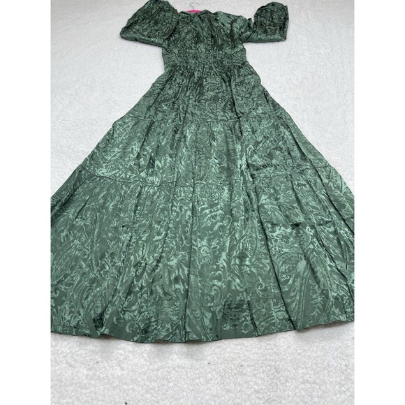 Anthropologie Maxi Dress Women Green Somerset Mock Neck Preppy Boho Size XSP NWT - Picture 7 of 12
